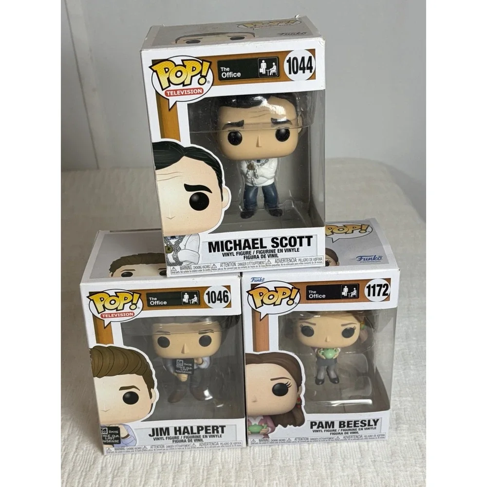 Funko Pop! Television The Office Jim #1046 Michael #1044 Pam #1172 Bundle